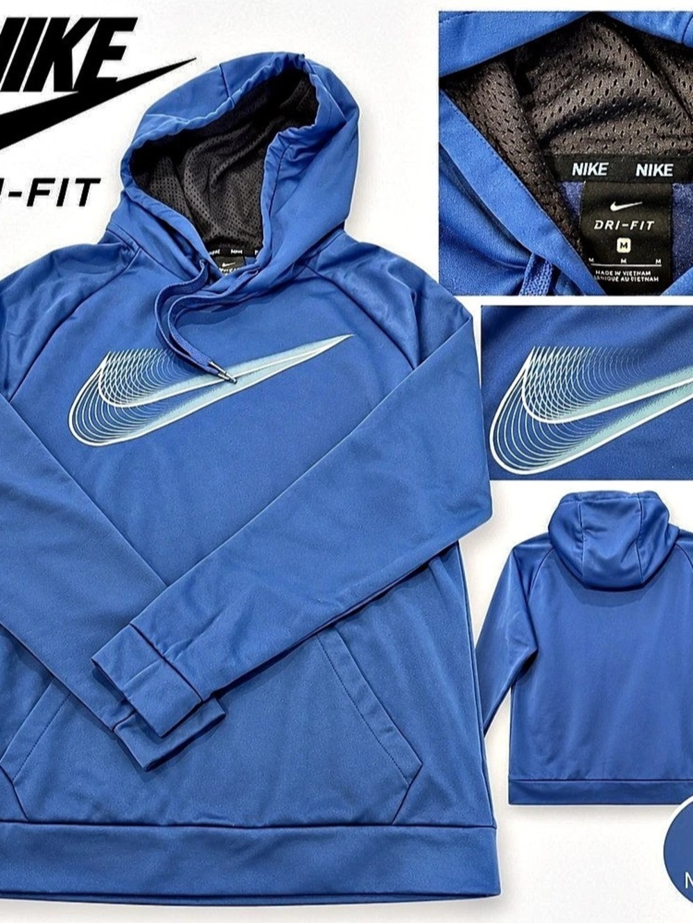 Nike Dri-FIT Men’s Blue Hoodie Sweatshirt Size Medium Like New